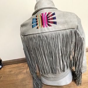 New Salvage Maria jacket 12 years fringe Fred Segal  Tex mex cowgirl vegan
